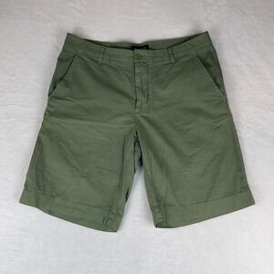 Barneys New York Chino Shorts‎ Mens 36 Green Pockets Flat Front 8" Inseam Preppy
